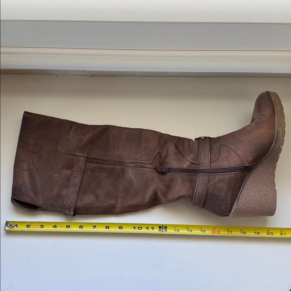 ALDO Brown Wedge Knee-High Boots